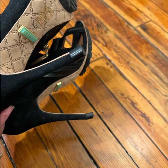 L.A.M.B. Black Cutout Heels - Picture 12 of 13